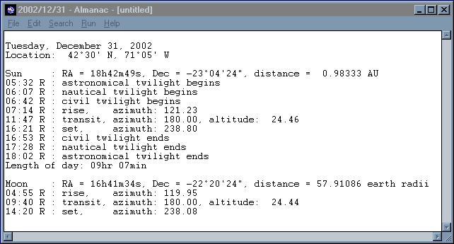 Almanac Screenshot